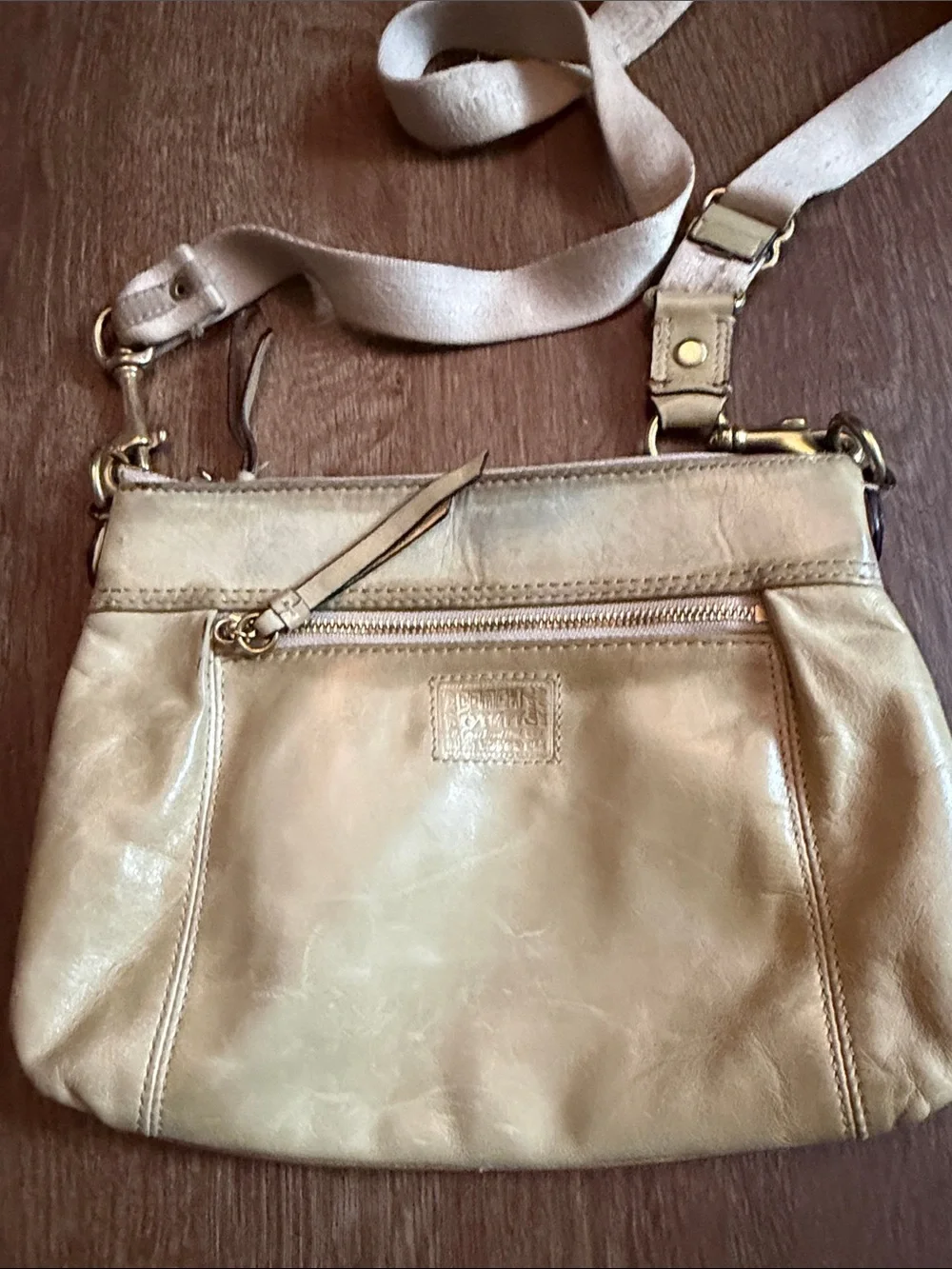 Coach Poppy metallic leather crossbody bag